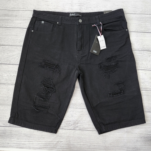 Switch Remarkable Other - Plus Size Black Distressed Denim Shorts